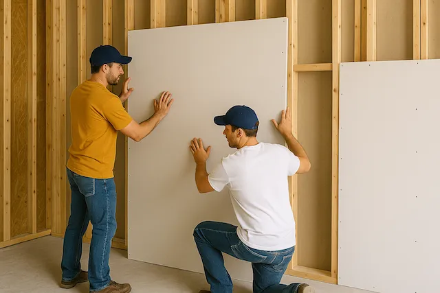 Ceiling drywall installation in Burlington around lights and vents