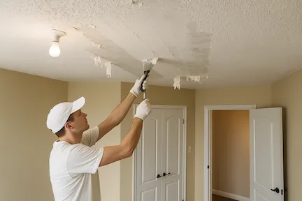 Brant Hills Burlington popcorn ceiling removal — project 6