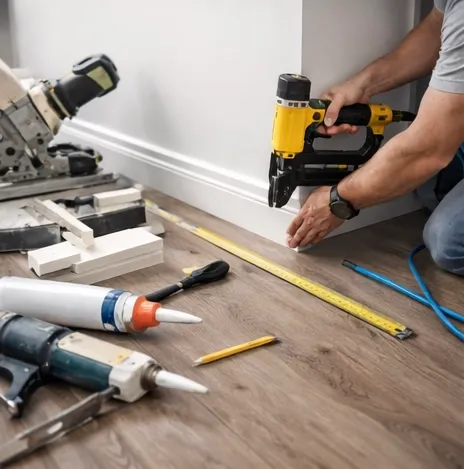 Finished baseboard installation in Mississauga