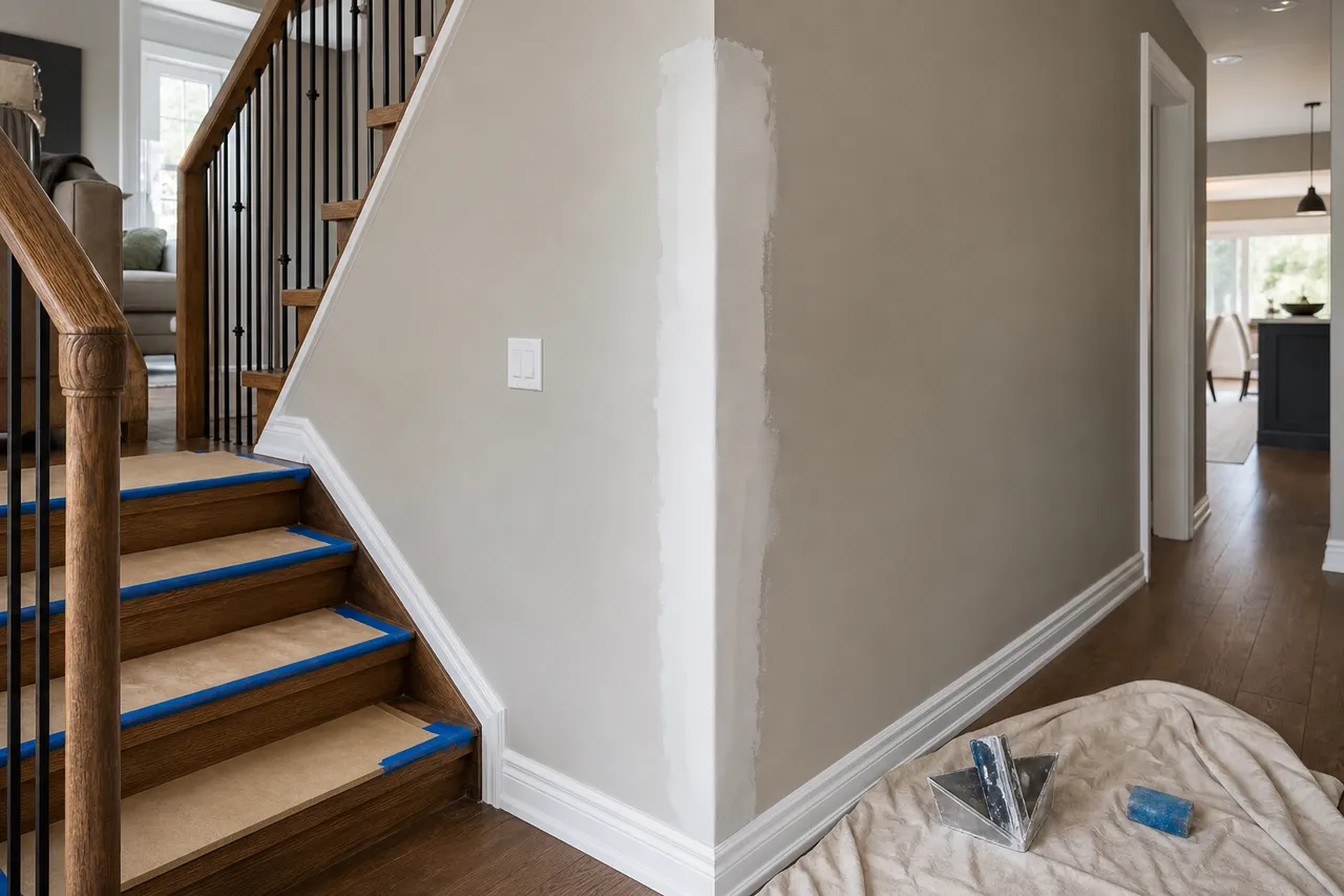 Corner Bead Drywall Repair in Ancaster: Dented Corners, Cracked Edges & Clean Re-Finishing