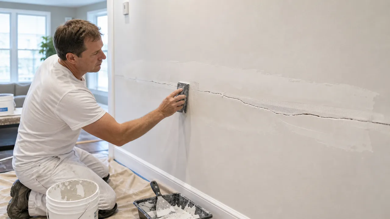 drywall crack repair before painting