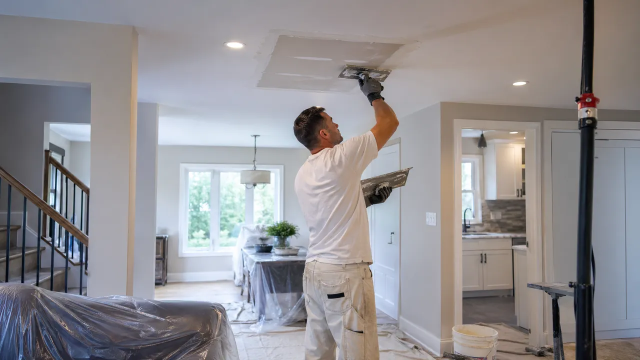Burlington ceiling drywall repair after leak