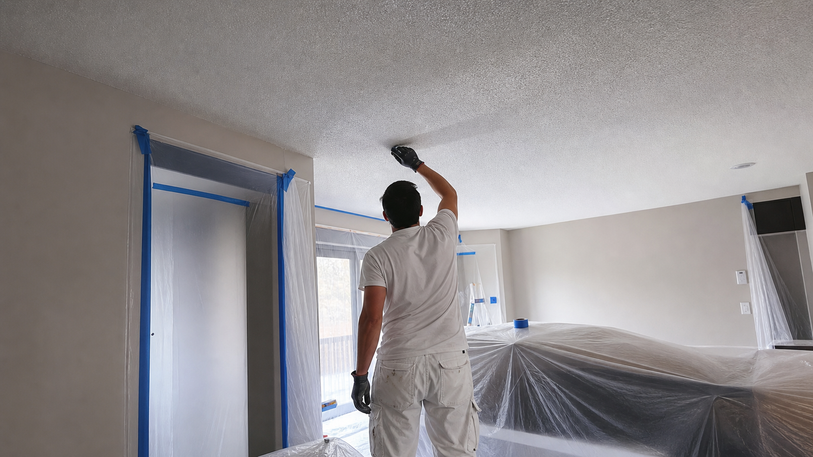 Condo Popcorn Ceiling Removal in Ancaster