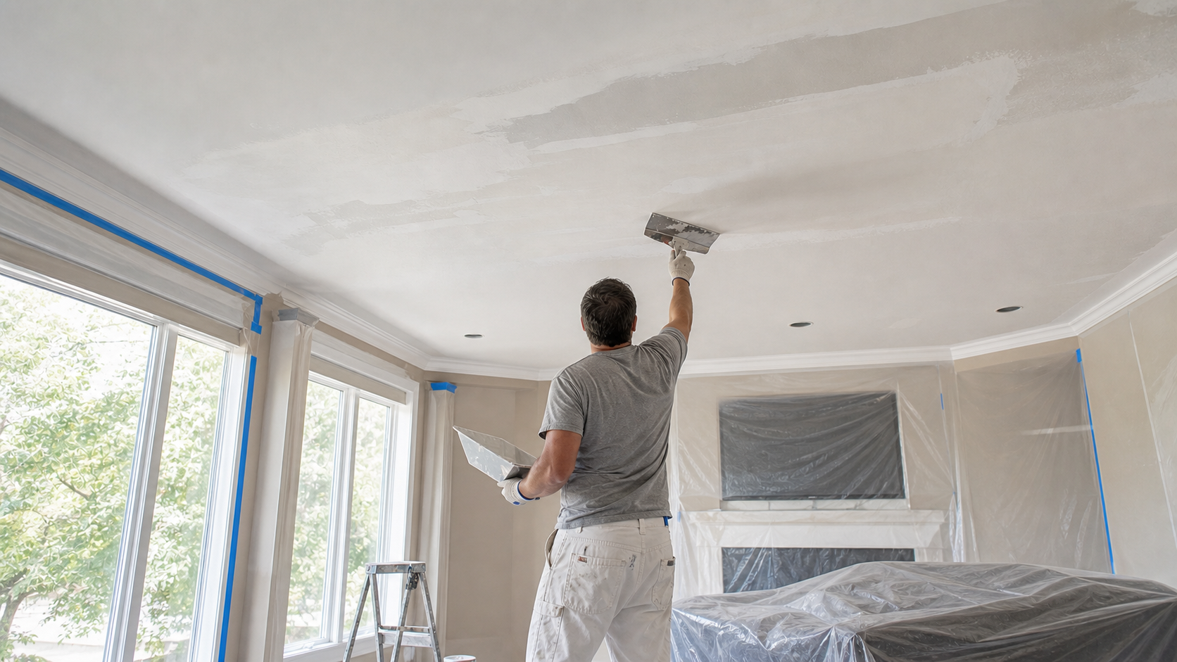 Why Skim Coating Matters After Popcorn Ceiling Removal in Burlington