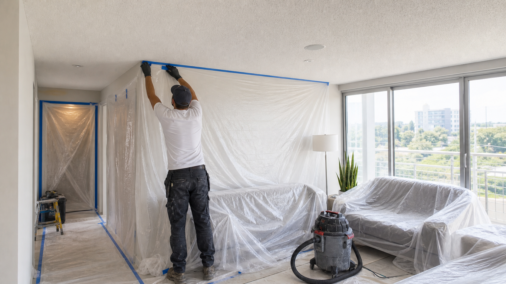 Condo Popcorn Ceiling Removal in Oakville