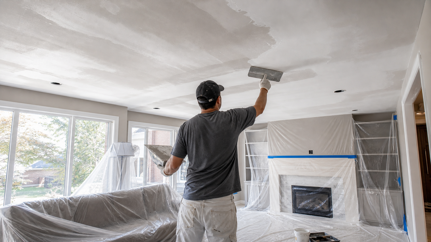 Why Skim Coating Matters After Popcorn Ceiling Removal in Oakville
