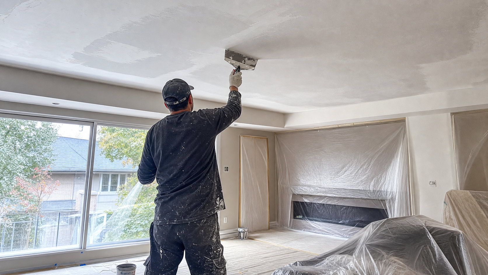 Why Skim Coating Matters After Popcorn Ceiling Removal in Mississauga