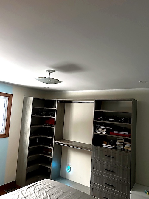 Ceiling surface checked after popcorn removal and finishing