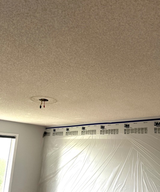 Popcorn removal — Hamilton (Stoney Creek) — bright smooth ceiling